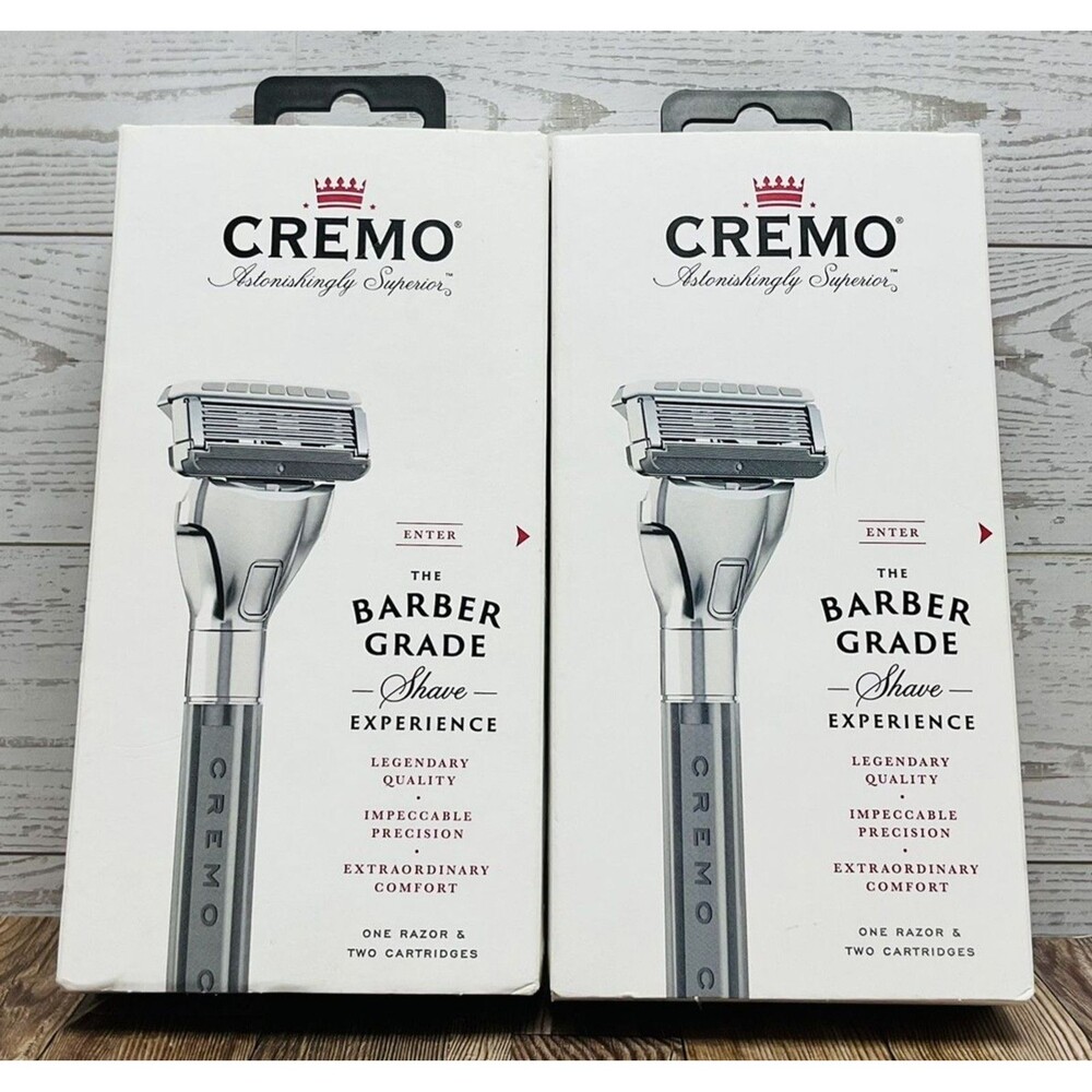 Cremo Barber Grade Razor System 2 Pack 5 Blade Refills Men’s Shaving Kit New